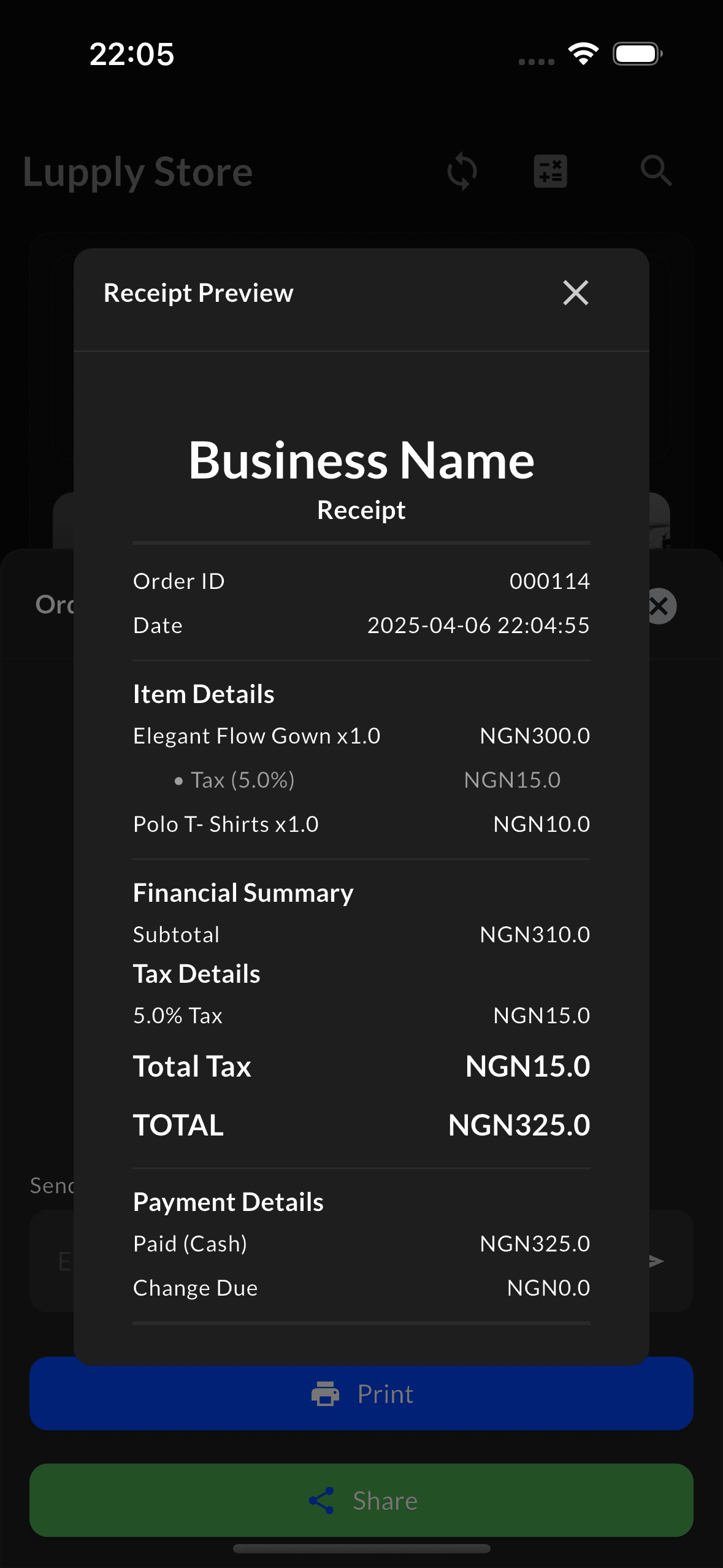 Professional Digital Receipts